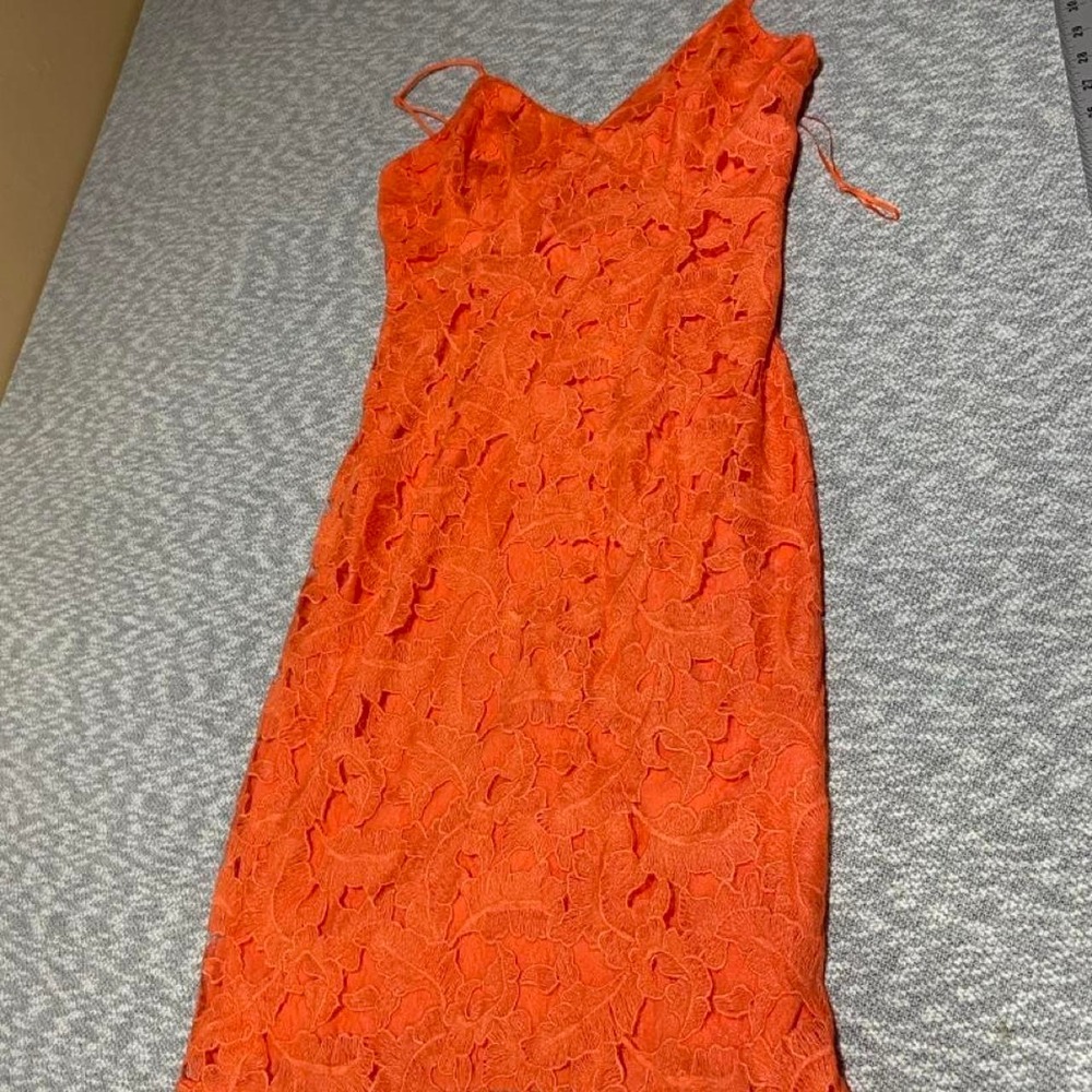 Guess orange lace mini dress with floral pattern women 10. SKU-A711#guess